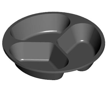 3 Cavity Round Platter - 48mm deep