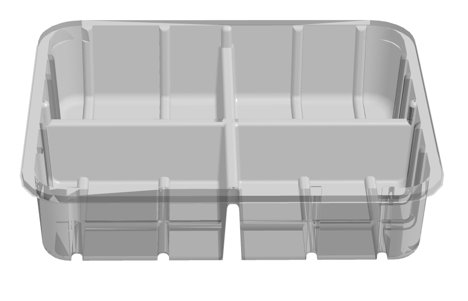 Shallow 2 Cavity Meat Tray