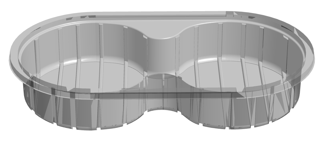 Burger Tray 70mm deep for 90mm dia burgers