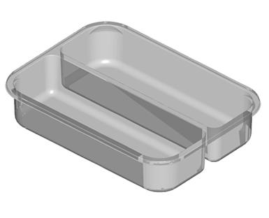 2 Cavity Open Snack Tray