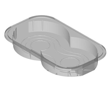 2 Burger Tray 95mm burgers smooth wall design.